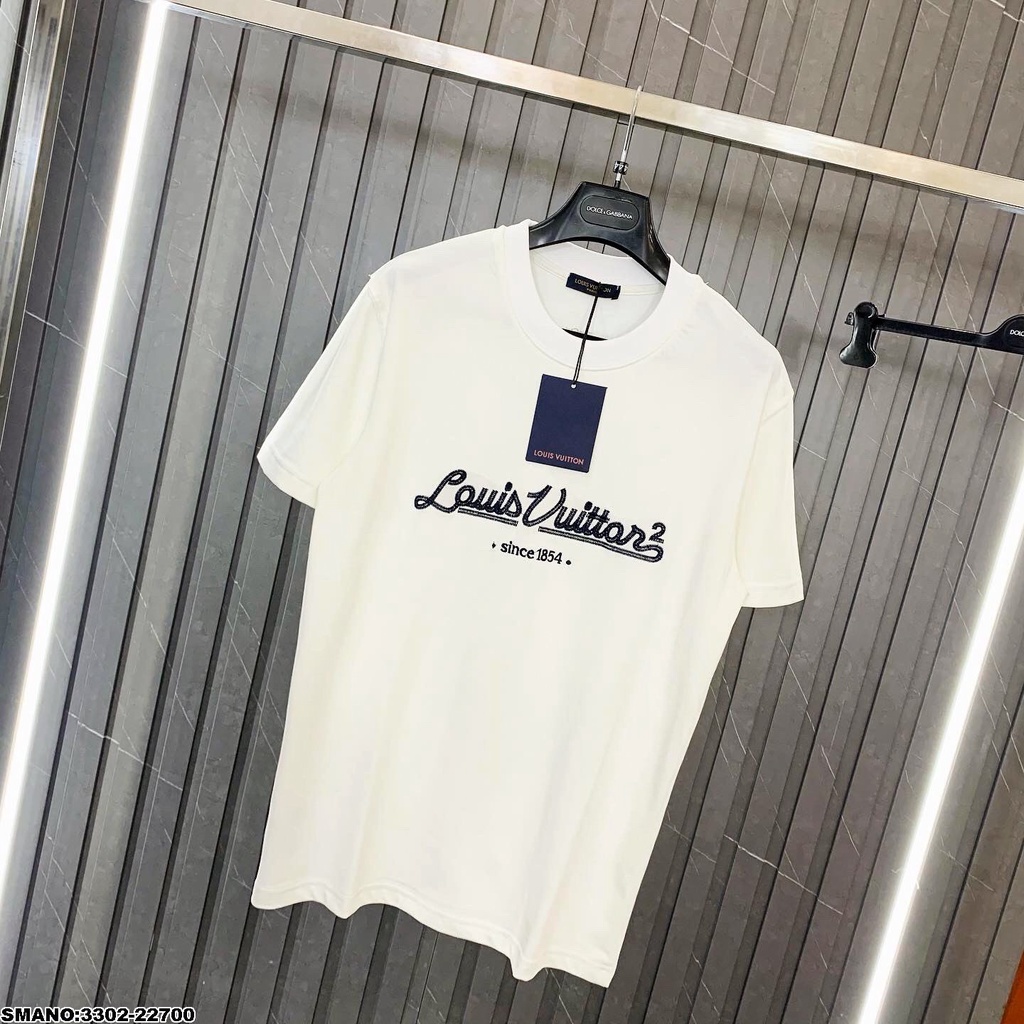 Áo phông nam LV chữ thêu,áo thun nam ngắn tay mẫu  mới hot dễ mặc áo đôi thích hợp mọi lứa tuổi chất thoáng mát L8889