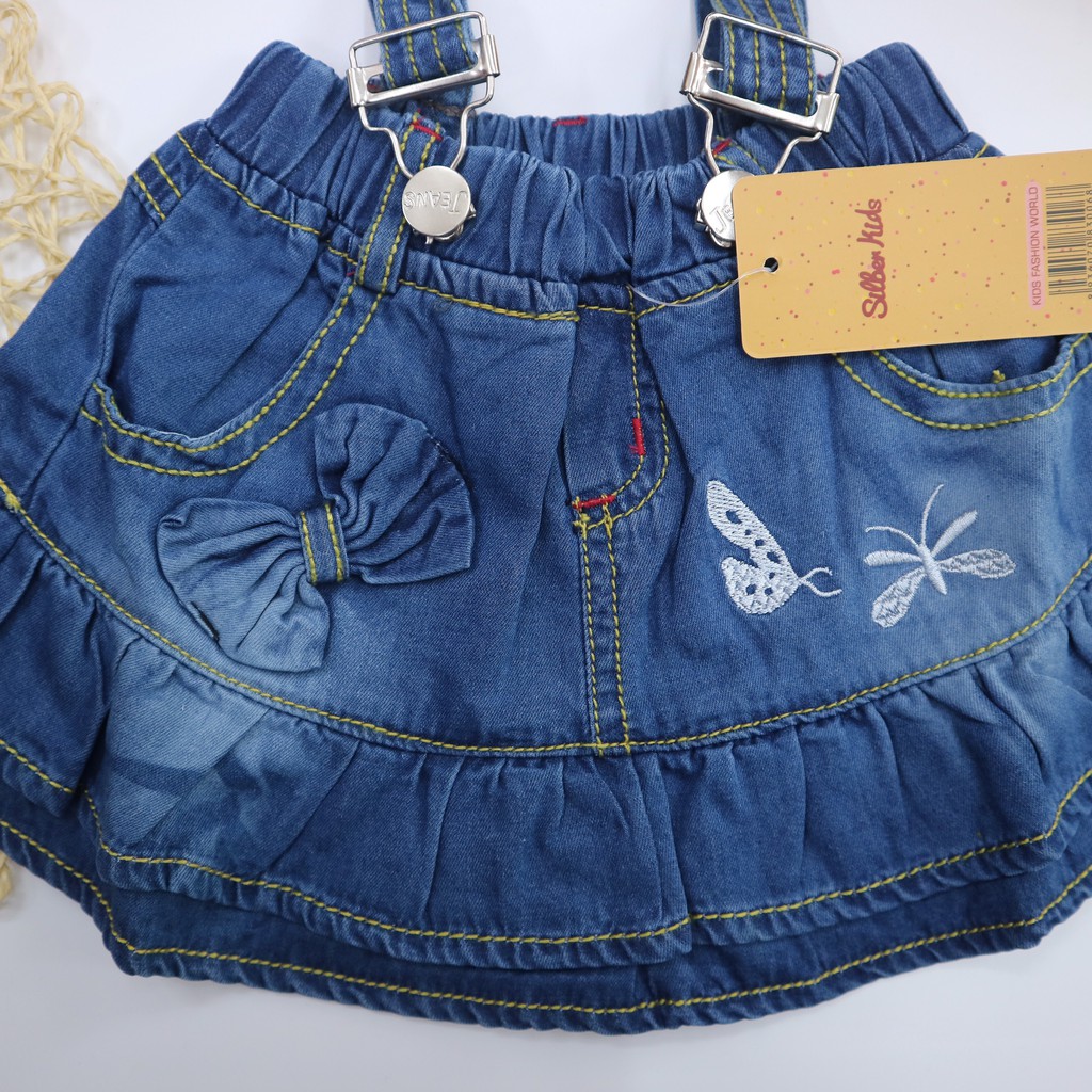 Chân Váy Jeans Bé Gái Thêu Chuồn Chuồn SILBERKIDS