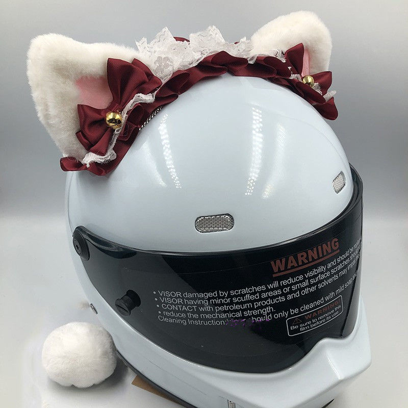 Cat Ear Motorcycle Helmet Accessories Cute Women Knight Helmet Accessories Plush Ear