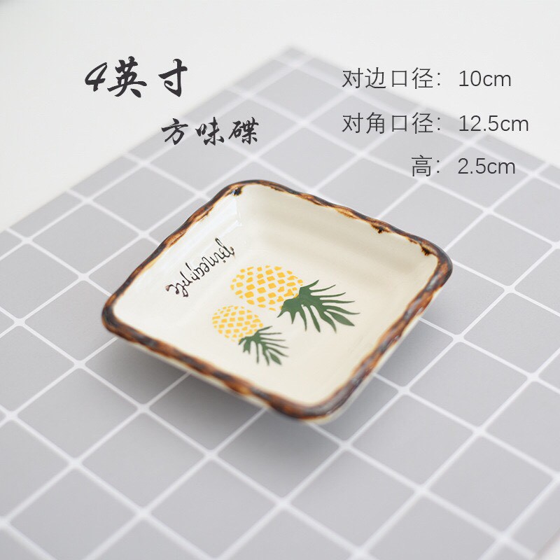 Set bát đĩa dứa kute 8 chi tiết, phong cách Hàn Quốc - hàng có sẵn
