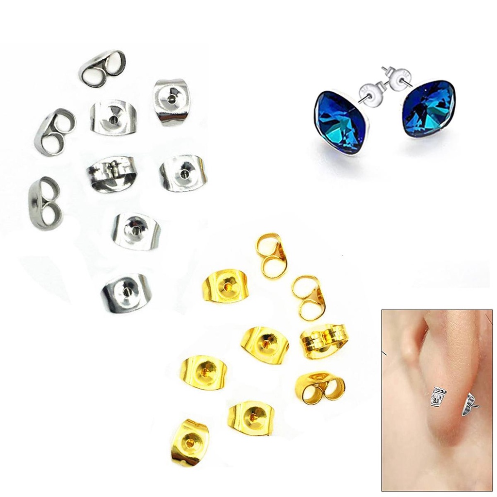 Khuyên Tai Dạng Hạt Bằng Thép Không Gỉ Không Gây Dị Ứng An Toàn