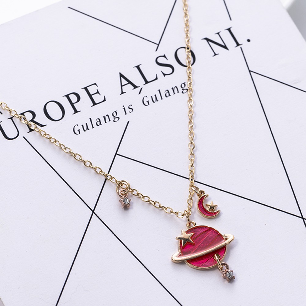 Vòng choker mặt hình hành tinh ngôi sao lấp lánh hợp thời trang