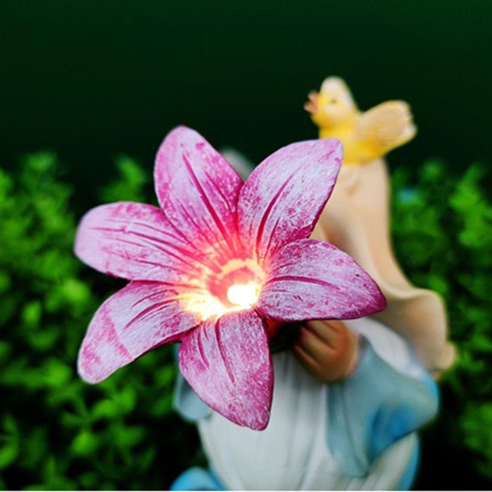 Mô Hình Tượng Gnome Bằng Nhựa Resin Sáng Tạo Có Đèn Năng Lượng Mặt Trời Trang Trí Sân