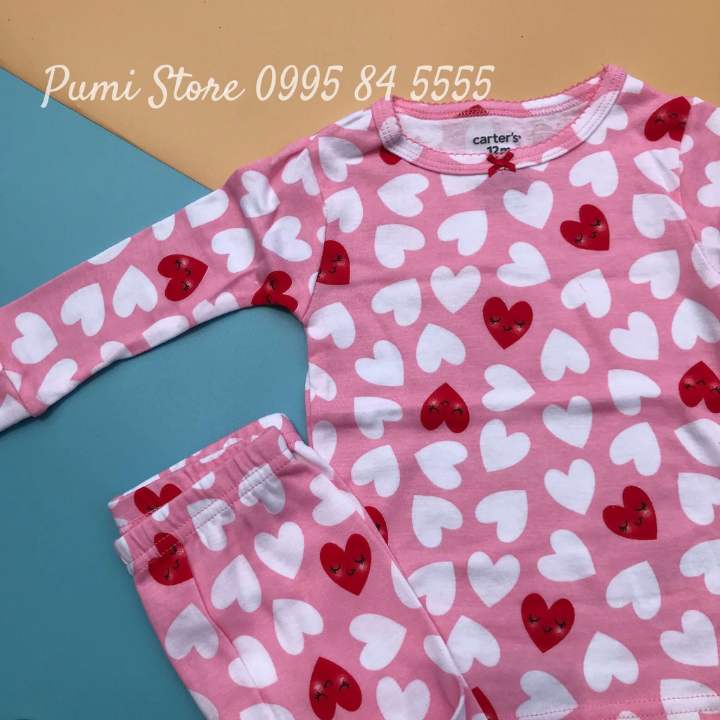 Set 4 đồ ngủ Carter’s Heart Cotton Pajamas Red/Pink