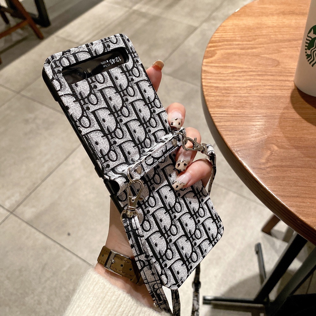 Ốp Điện Thoại Kiểu Túi Đeo Chéo Sang Trọng Cho Samsung Galaxy Z Flip 1/2 Z Flip1 ZFlip1 ZFlip 1