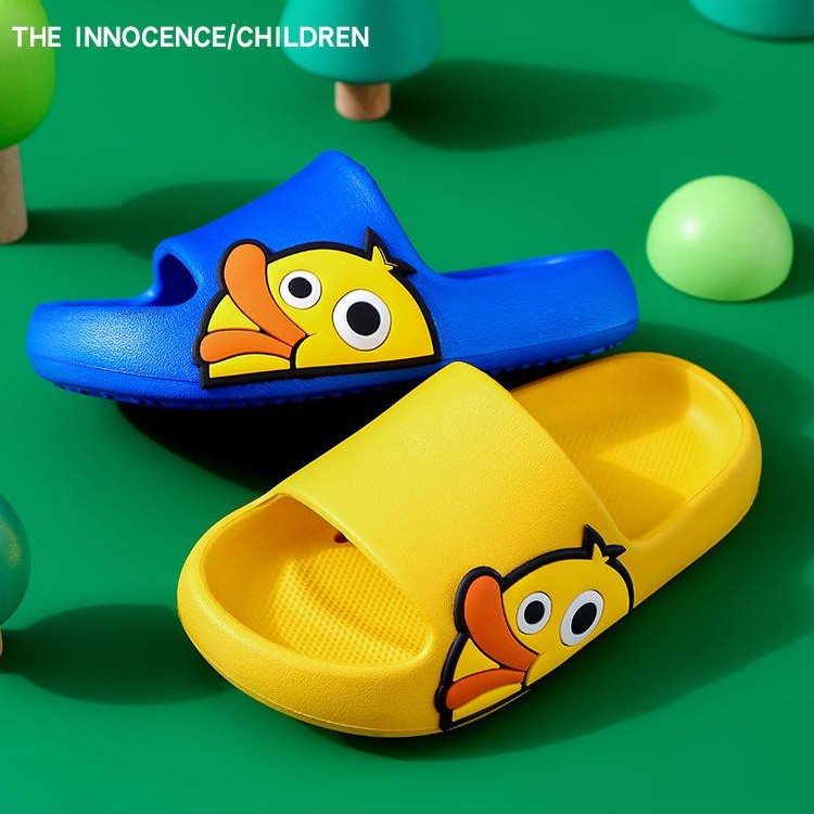 Dép Đi Trong Nhà Bằng EVA Nhẹ Không Trượt In Họa Tiết Vịt Hoạt Hình Dễ Thương Thời Trang Mùa Hè Cho Bé