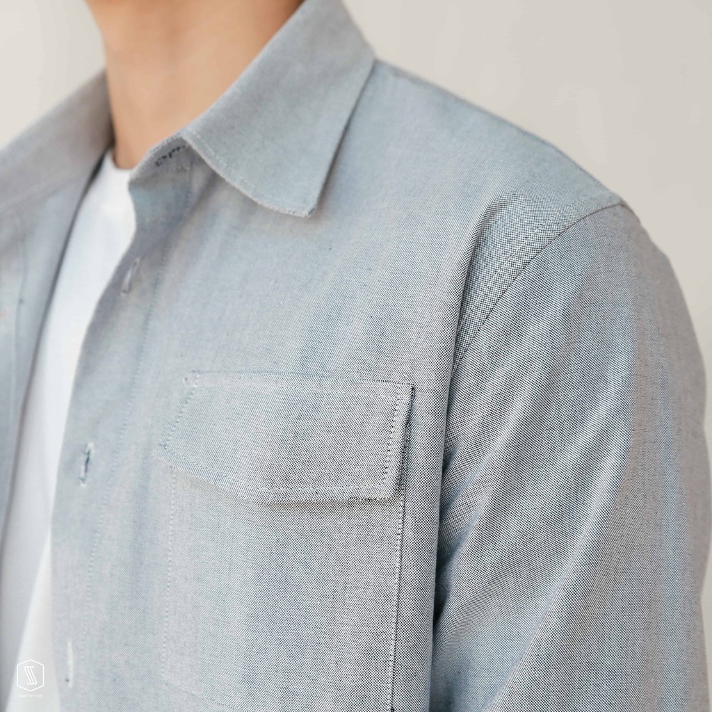 Sơ mi Nam tay dài cổ bẻ có 2 túi ngực SSSTUTTER vải thô đứng dáng 3 màu Lech Shirt | BigBuy360 - bigbuy360.vn
