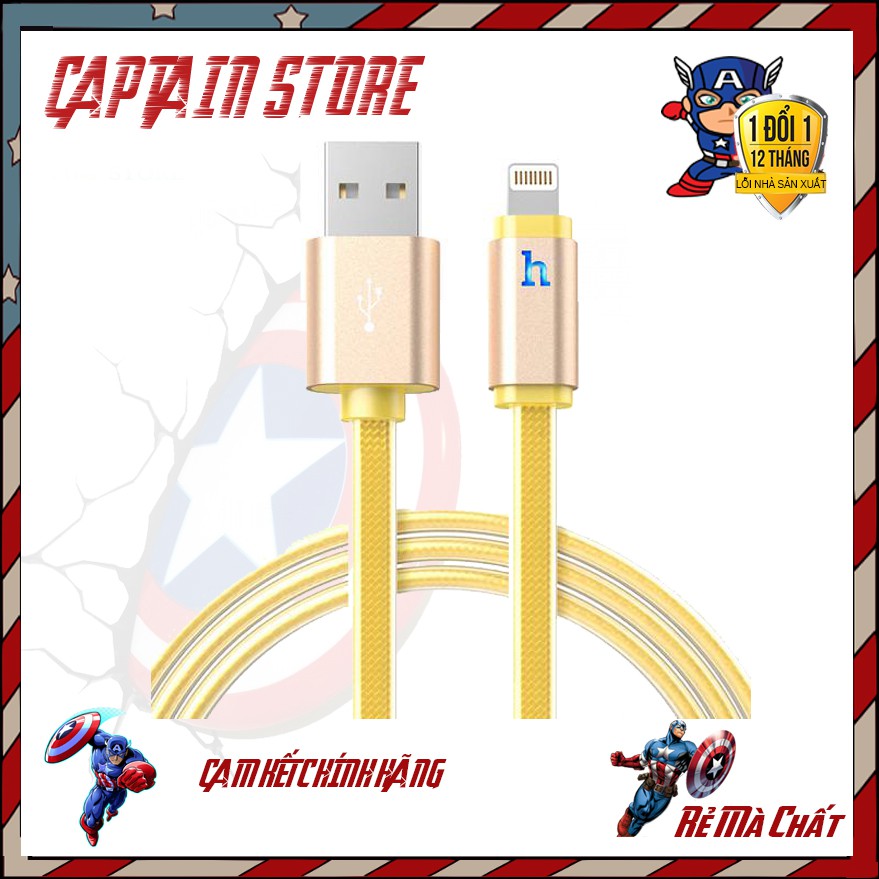 Dây sạc iphone Hoco UPL 12 sạc nhanh 2.4A có đèn LED báo điện hỗ trợ sạc nhanh - Captainstoree