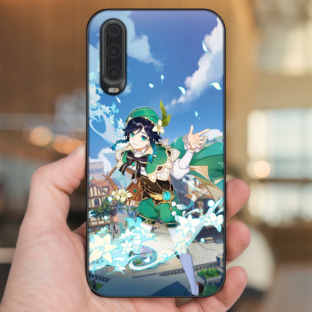 Ốp lưng Huawei P30 viền đen in hình Venti Genshin Impact