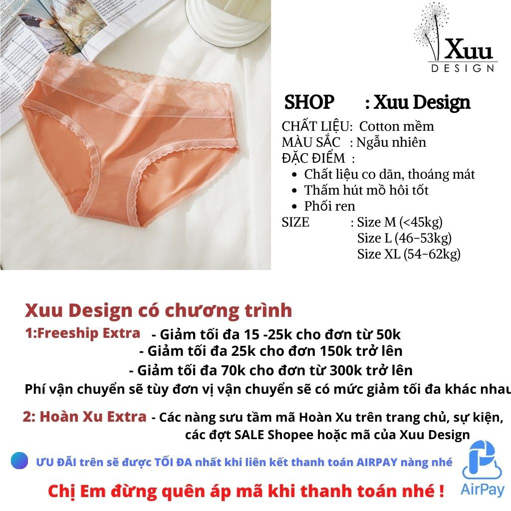 Quần lót ren 💖Xuu Design💖 quần lót đúc Su mỏng nhẹ thoáng khí cao cấp QC10 | BigBuy360 - bigbuy360.vn