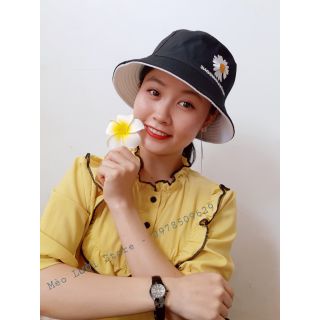 Nón hàn quốc Nón mùa hè Nón hoa cúc 2 mặt Hot Hit
