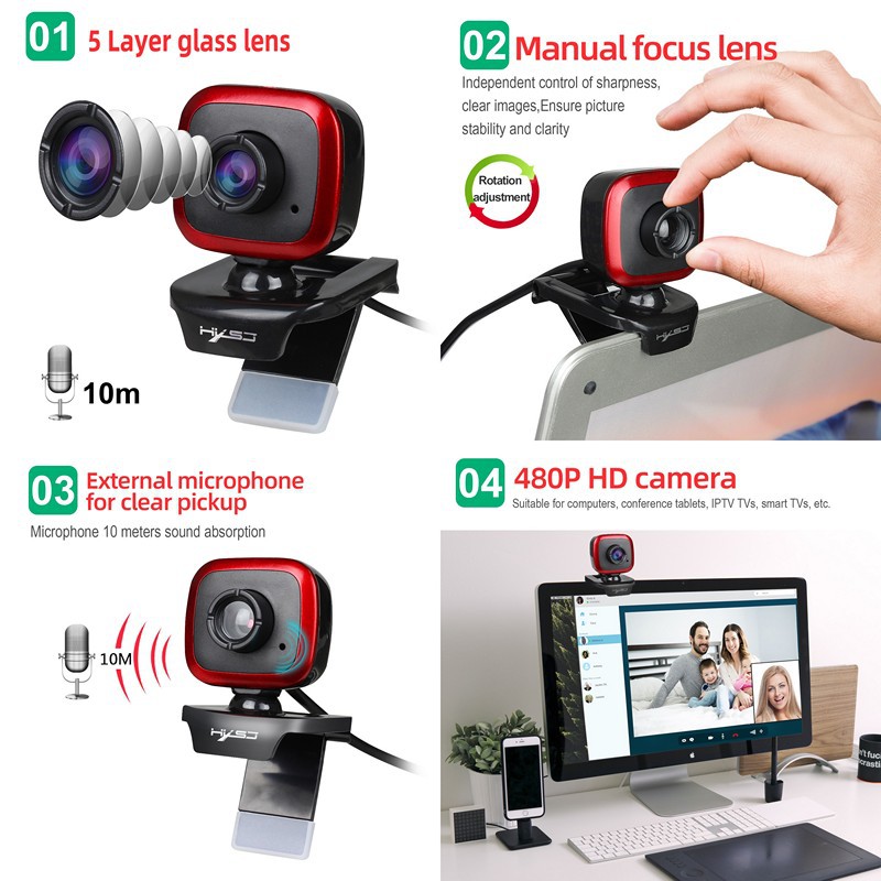 Webcam HXSJ A849 Silver cho máy tính | BigBuy360 - bigbuy360.vn