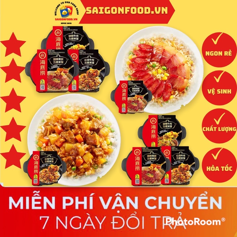 Cơm Tự Sôi Hadilao Thương Hiệu Số 1 Trung Quốc - Cơm Tự Sôi Ăn Liền Vị Tự Chọn Ngon Nhất [Lạp Sườn & Bò Hầm]