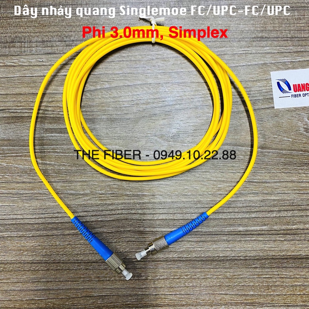 Dây nhảy quang Singlemode FC/UPC-FC/UPC phi 3.0mm, Simplex, chiều dài theo yêu cầu