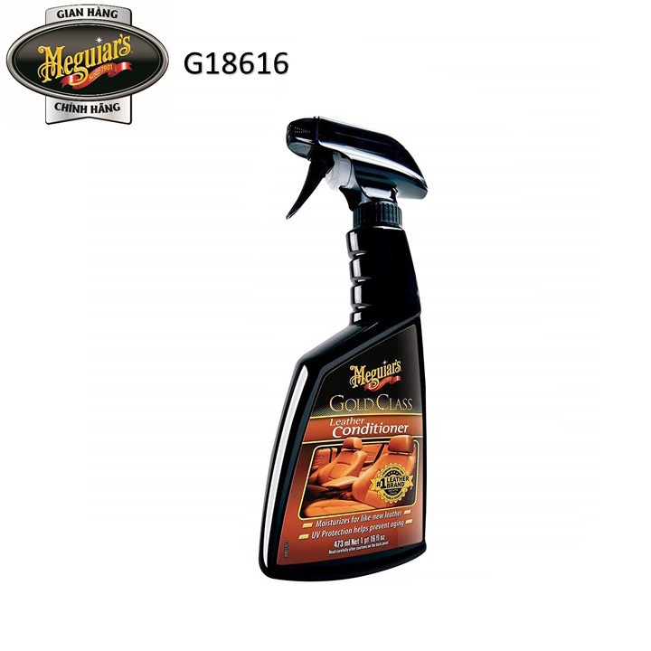 Meguiar's Dưỡng da xe hơi dạng xịt cầm tay tiện lợi - Gold Class Leather Conditioner - G18616, 16 oz/473 ml