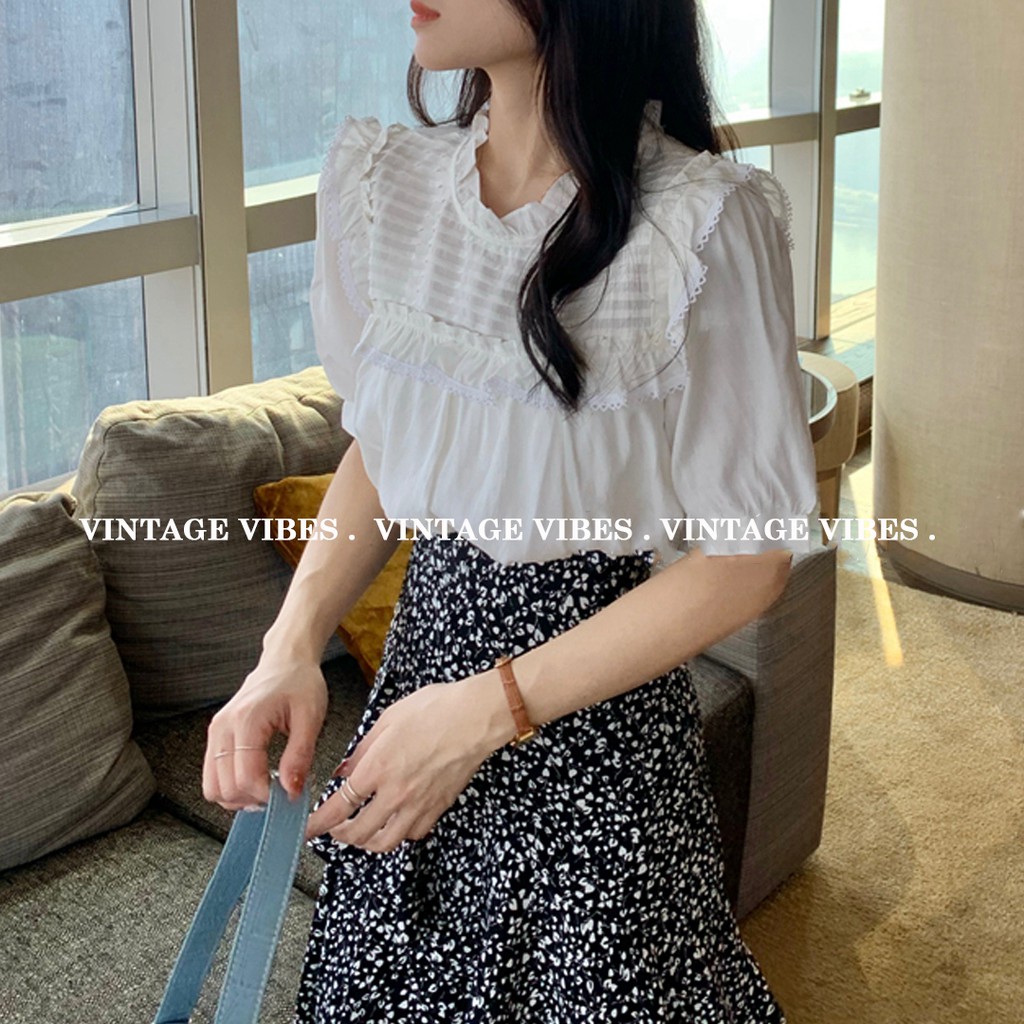 Áo babydoll kiểu mới tay bồng tiểu thư Ulzzang (hàng QC) - Ảnh thật