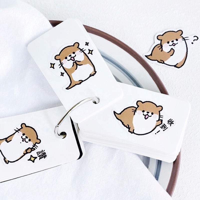 Set 10 sticker tự làm hình rái cá dễ thương để trang trí