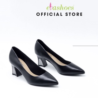 Giày Cao Gót Mũi Nhọn Phối Ánh Kim Da PU Đế 5cm Evashoes - EVA0011