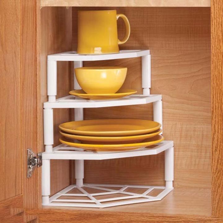 Kệ úp chén dĩa góc tường tiết kiệm không gian