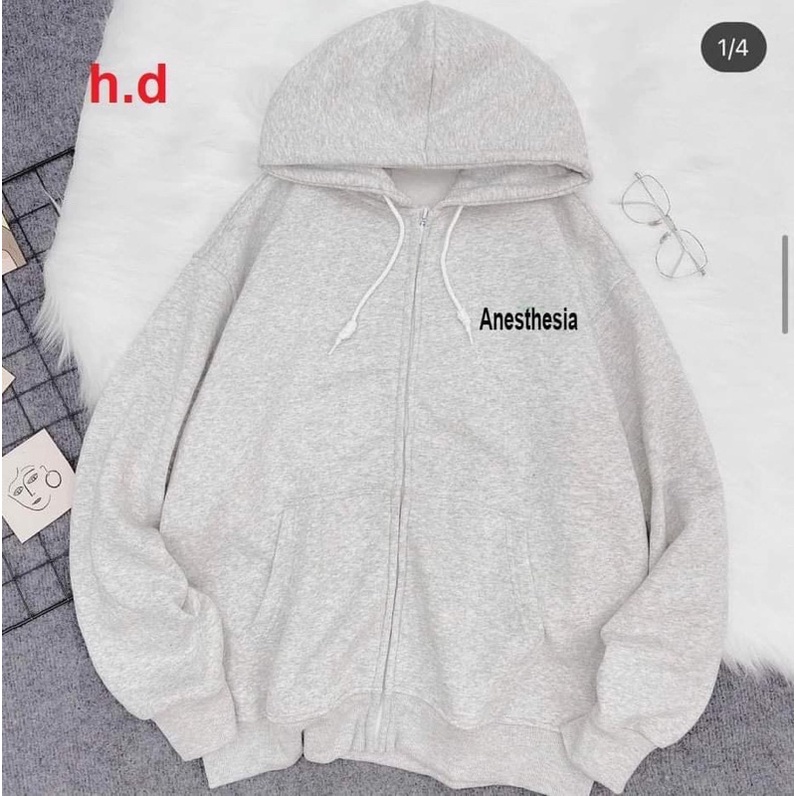 Áo khoá nỉ chữ nhỏ anes HD11