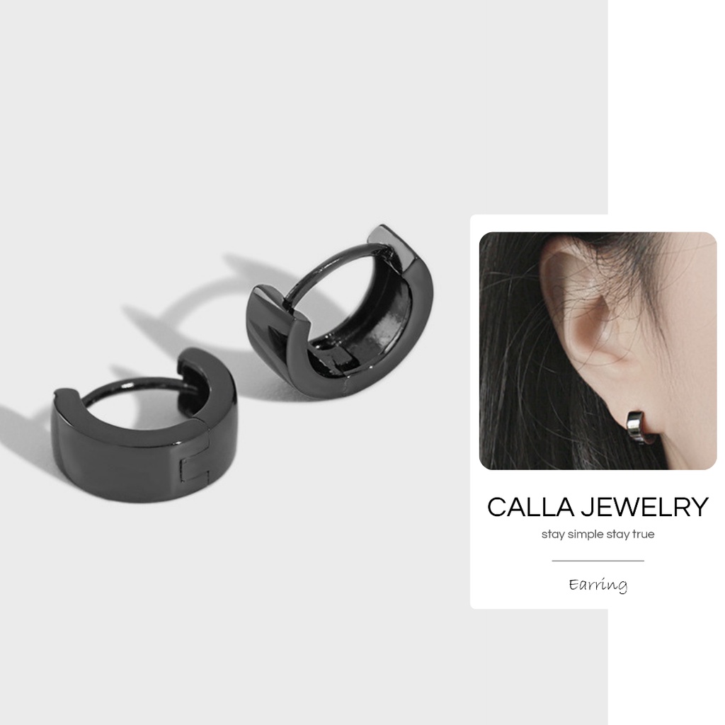 Khuyên tai bạc - Grandiose - Khóa tròn to - CALLA JEWELRY l E042