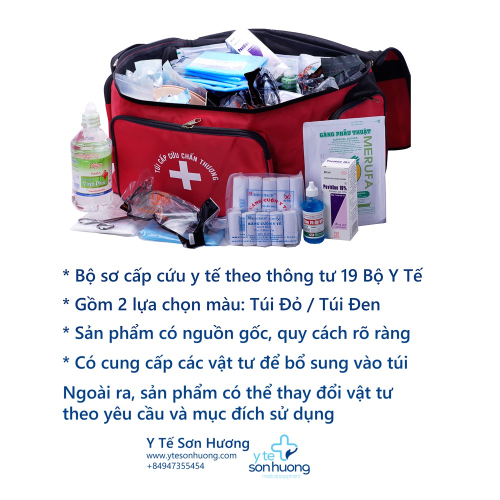 Túi cứu thương -Túi y tế - Túi sơ cấp cứu theo Thông Tư 19 loại A