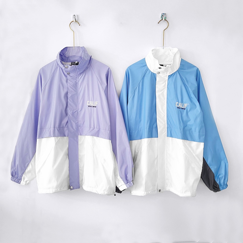 ÁO KHOÁC ÁO GIÓ WHO.AU VNXK XANH TÍM PHỐI TRẮNG - HÀNG CHUẨN VNXK