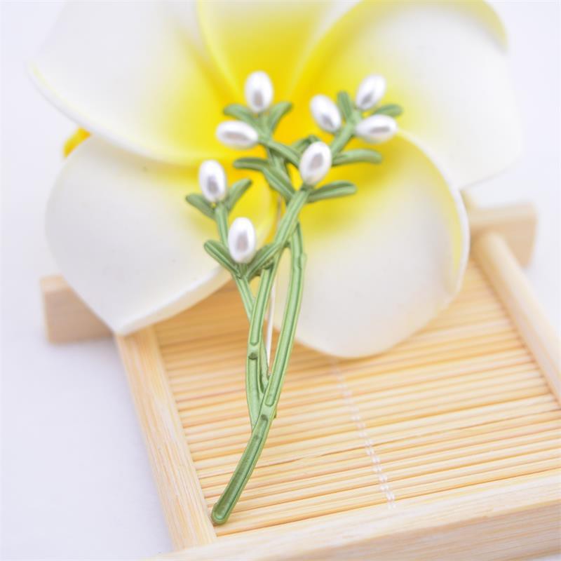 Cài áo thời trang cành hoa phối hạt 3D xinh xắn GC206