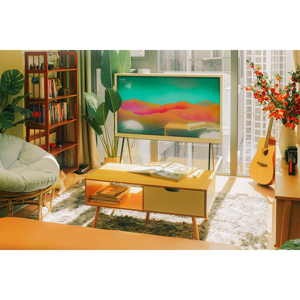 Smart Tivi Kiểu Chữ Có Chân The Serif QLED Samsung 4K 55 inch QA55LS01T 2020 - Điện Máy Kho Rẻ