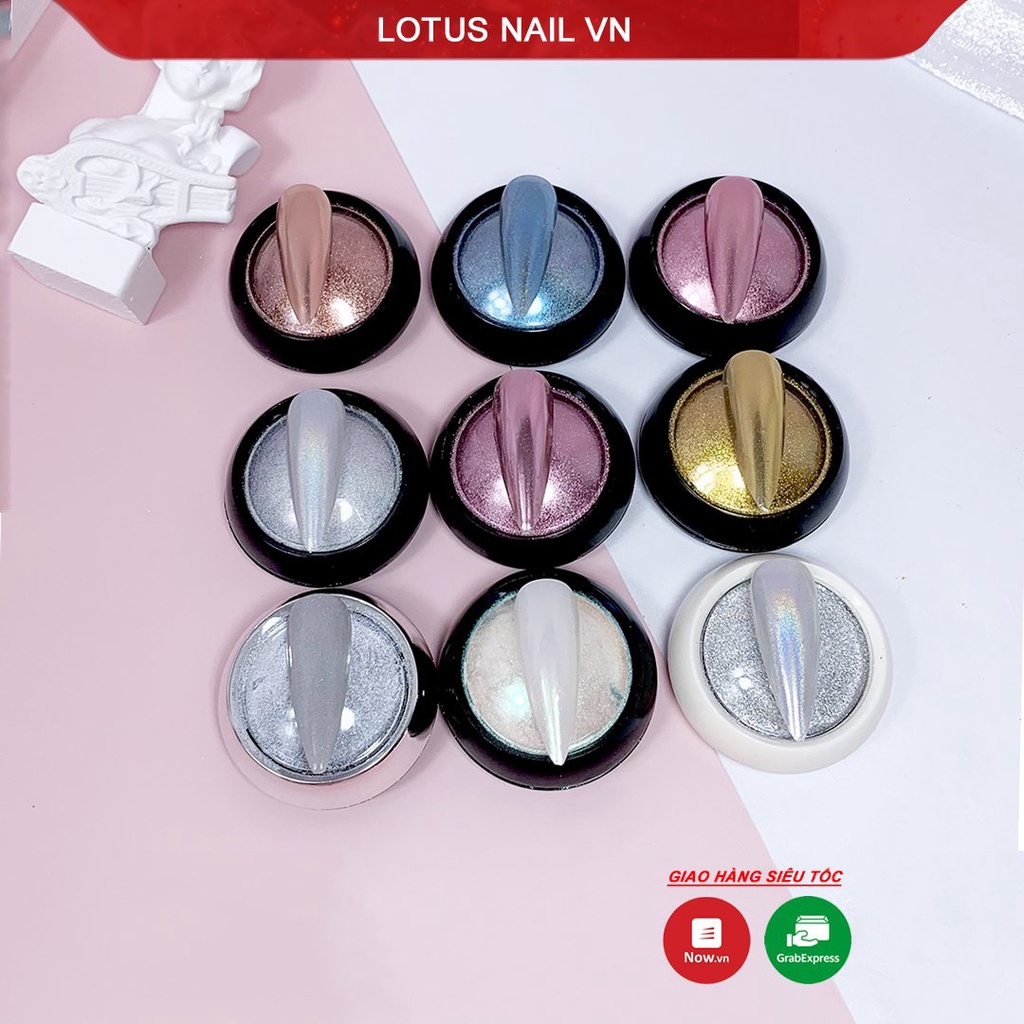 Bột tráng gương nail trang trí móng nhiều màu sắc