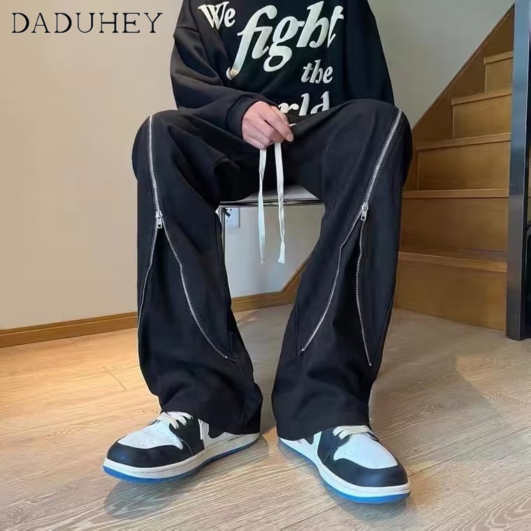 DaDuHey 2022 Hong Kong Style Ins Trendy Retro Easy Matching Casual Pants Fashionable Loose Straight Cargo
