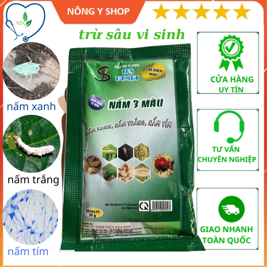 Chế phẩm trừ sâu sinh học nấm 3 màu gói 30g