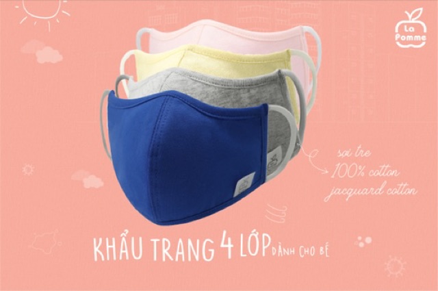 Khẩu trang sợi tre Lapomme cho bé ( set 2 chiếc )