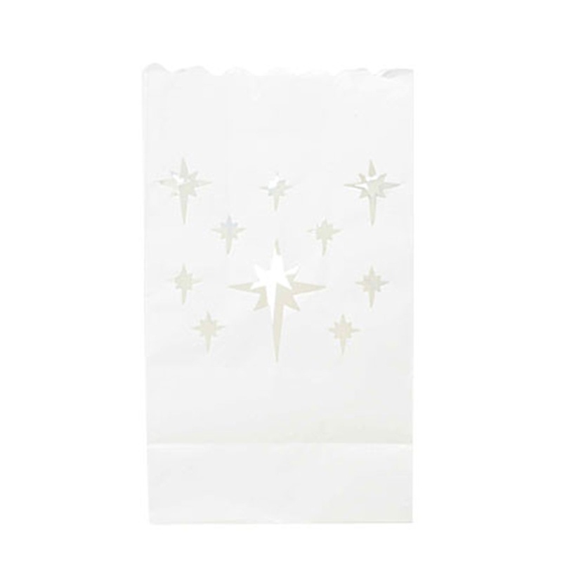 Bộ 10 Túi Đựng Nến Bằng Giấy Màu Trắng Siêu Nhẹ Trang Trí Nhà Cửa / Lễ Hội / Năm Mới