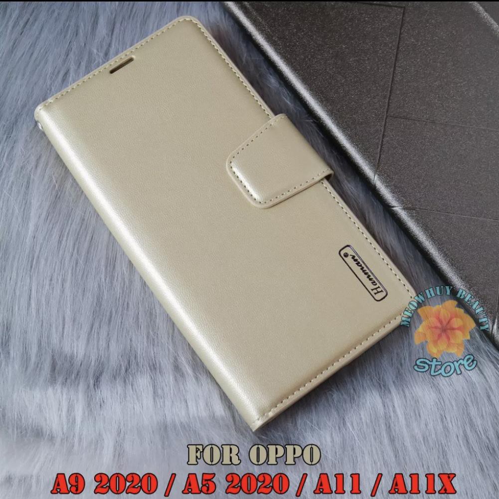 [FreeShip] Bao da dạng ví Oppo A5 2020 / Oppo A9 2020 (dùng chung) hiệu Hanman cao cấp, ngăn đựng thẻ ATM tiền tiện lợi