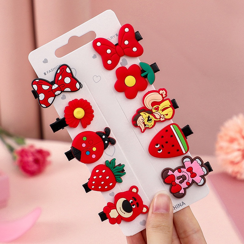 Set kẹp tóc 10 chi tiết cho bé gái thời trang nhiều họa tiết đáng yêu ( Kẹp tóc 10 chi tiết )