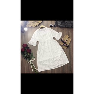 đầm ren kèm lót ( hình thật+ clip )