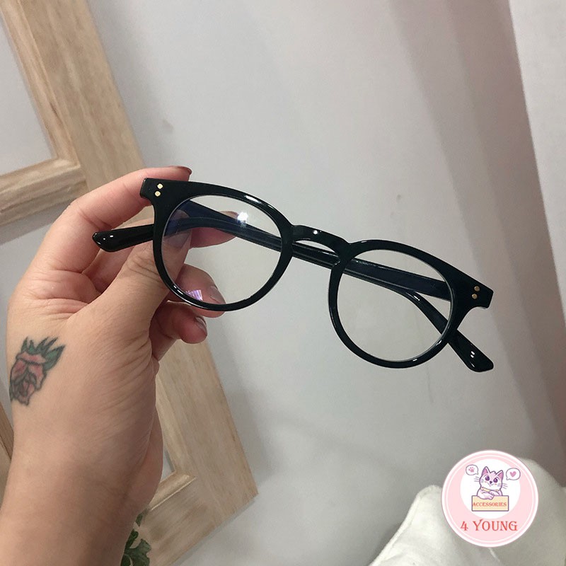Kính cận thời trang nam nữ chữ V mắt tròn bảo vệ mắt chống tia UV, kính giả cận Unisex 027 | BigBuy360 - bigbuy360.vn