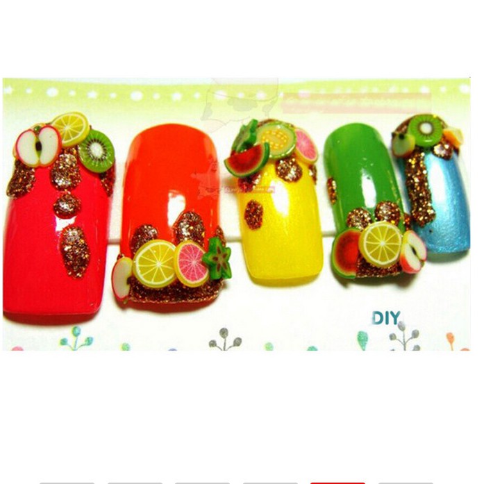 1000 Hạt nhựa mềm 5mm 10g hình trái cây trang trí móng tay