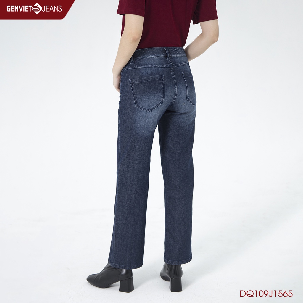 Quần Dài Jeans Nữ Xếp Ly GENVIET DQ109J1565