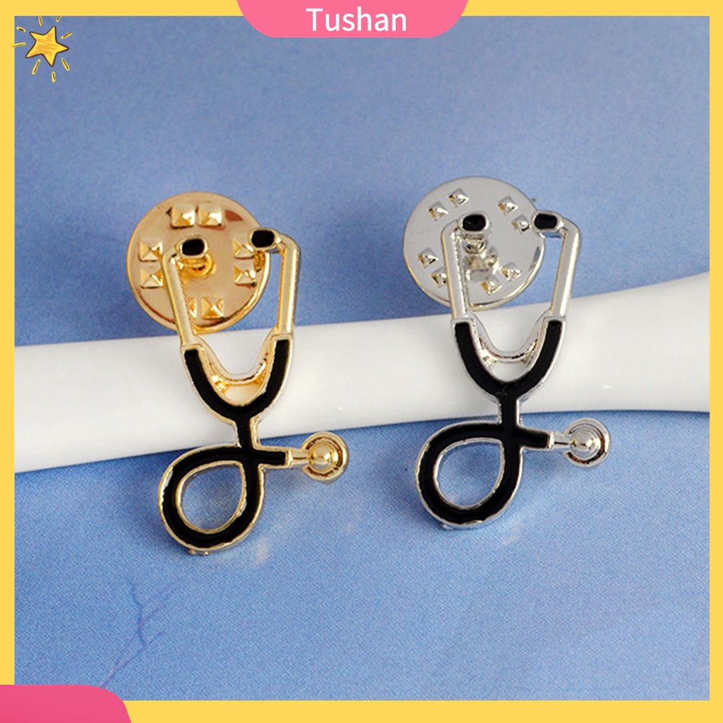 [TS] - - Ghim Cài Áo Hình Ống Nghe Bác Sĩ Hoạt Hình Viền Mịn Sáng Tạo Dễ Thương Làm Quà Tặng