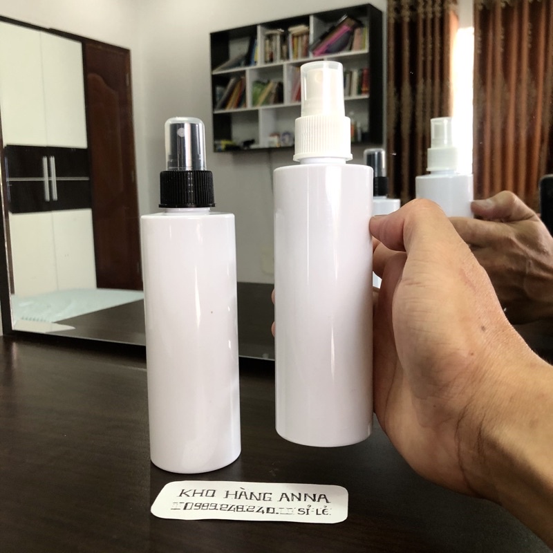 COMBO 10 Bình Chai nhựa màu trắng xịt phun sương  NHỰA MÀU TRẮNG - Chai đựng xịt khuẩn 500ml/ 300ml/ 200ml/ 150ml/ 100ml