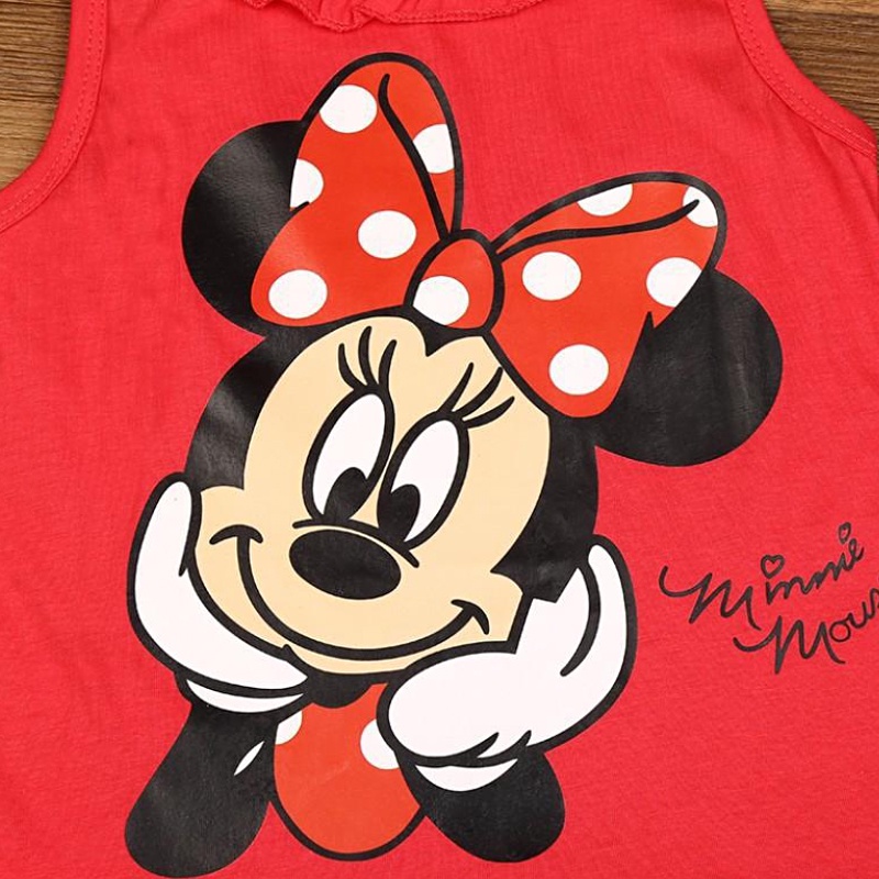 Đầm Xòe In Hình Chuột Minnie Xinh Xắn Cho Bé Gái akku