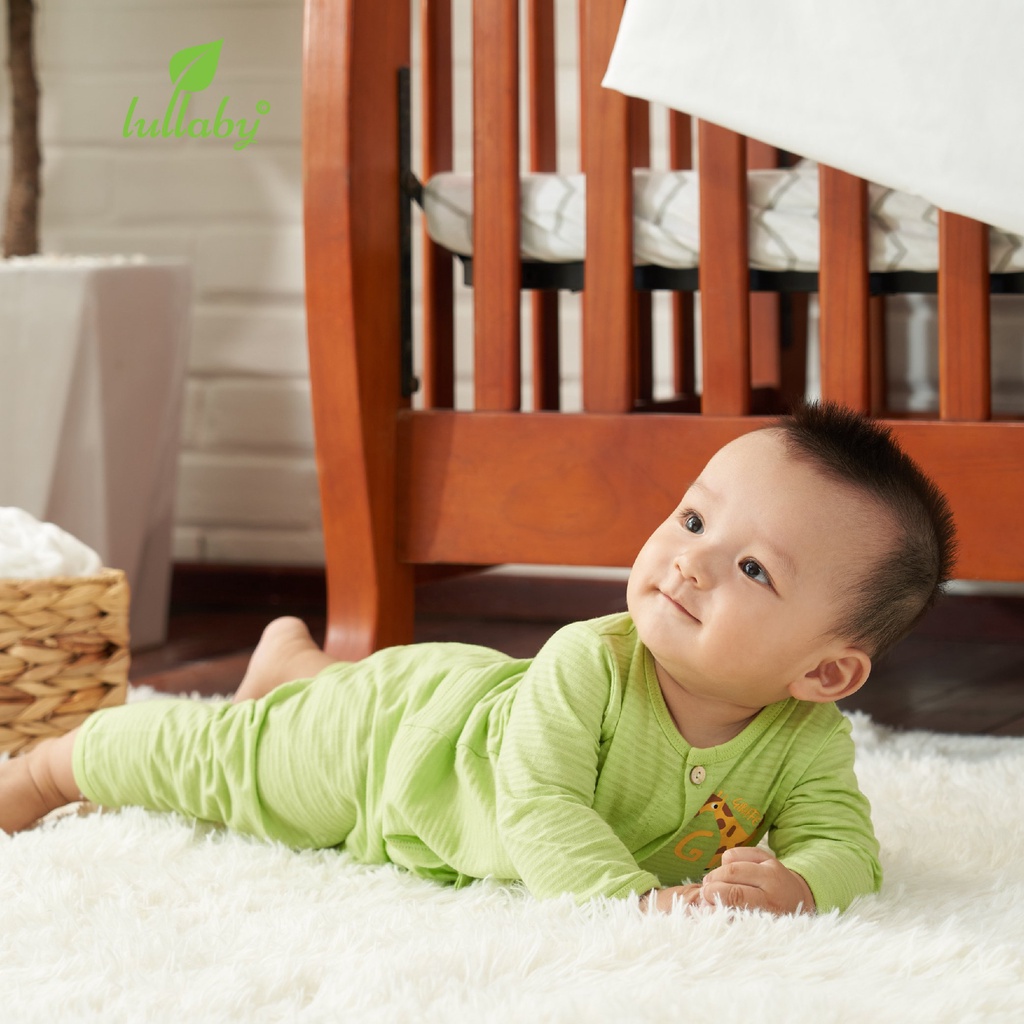 LULLABY Bộ quần áo sơ sinh cài giữa bé trai/bé gái NH68B