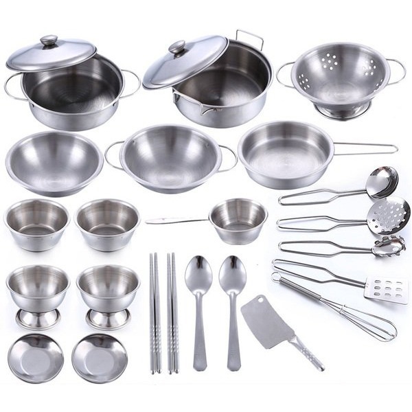 Bộ đồ chơi nấu ăn xoong nồi inox 40 chi tiết- Thingkids