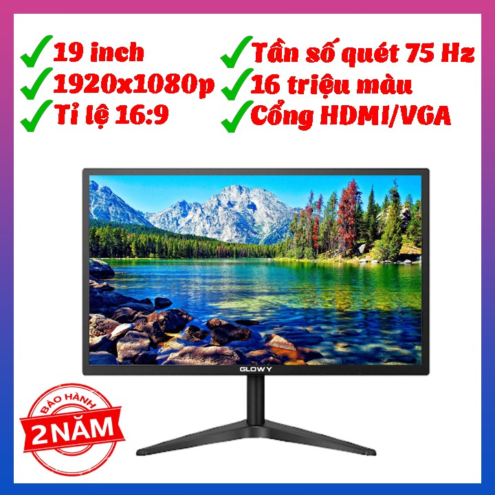 Màn hình máy tính Glowy 19 inch 1440x900 hiển thị 16 triệu màu cực sống động