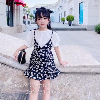 Set yếm hoa cúc cho bé gái