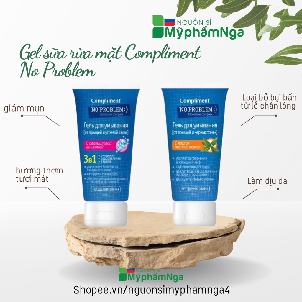 Gel sữa rửa mặt Compliment No Problem giảm mụn