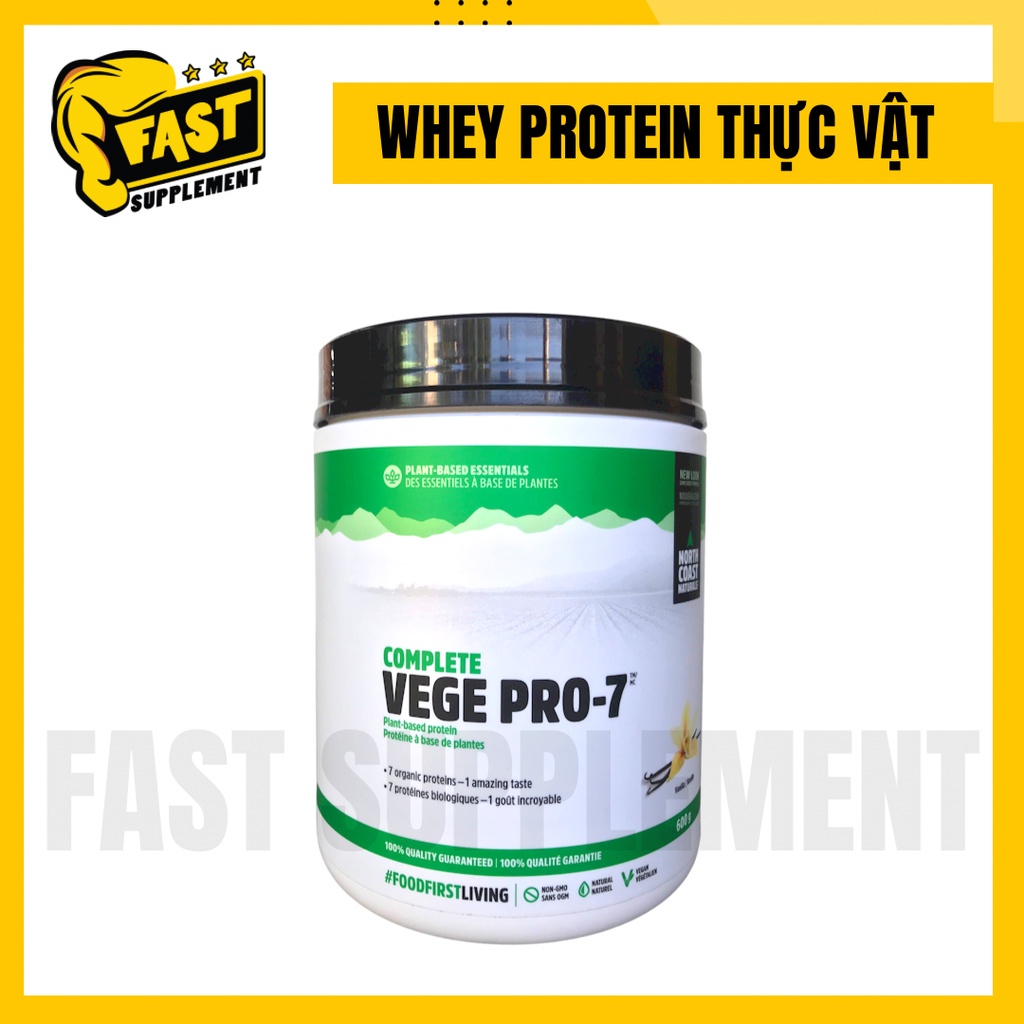 WHEY PROTEIN THỰC VẬT HỮU CƠ VEGE PRO7 - NORTH COAST NATURALS - HỘP 600G