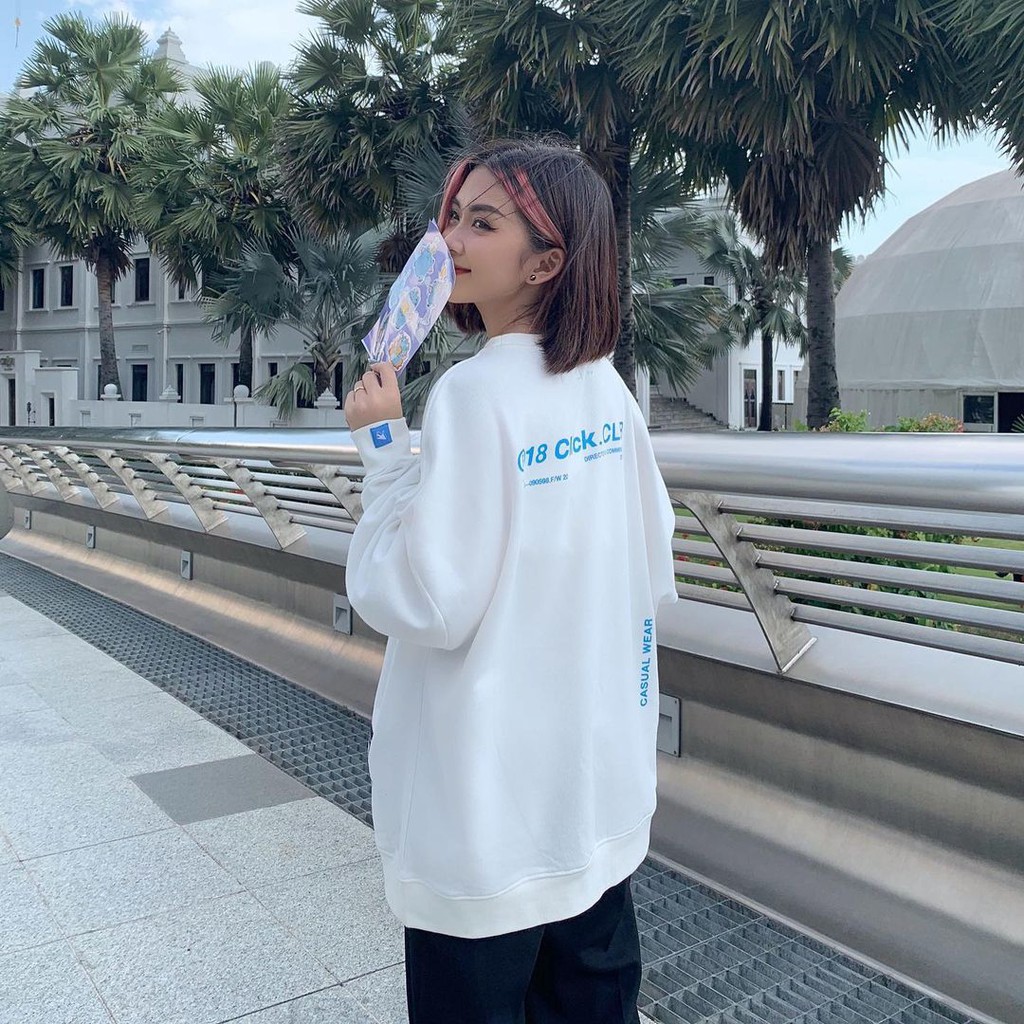 Áo Sweater Nỉ CLICK CLUB BASIC COLOR Tay Dài Form Rộng Unisex